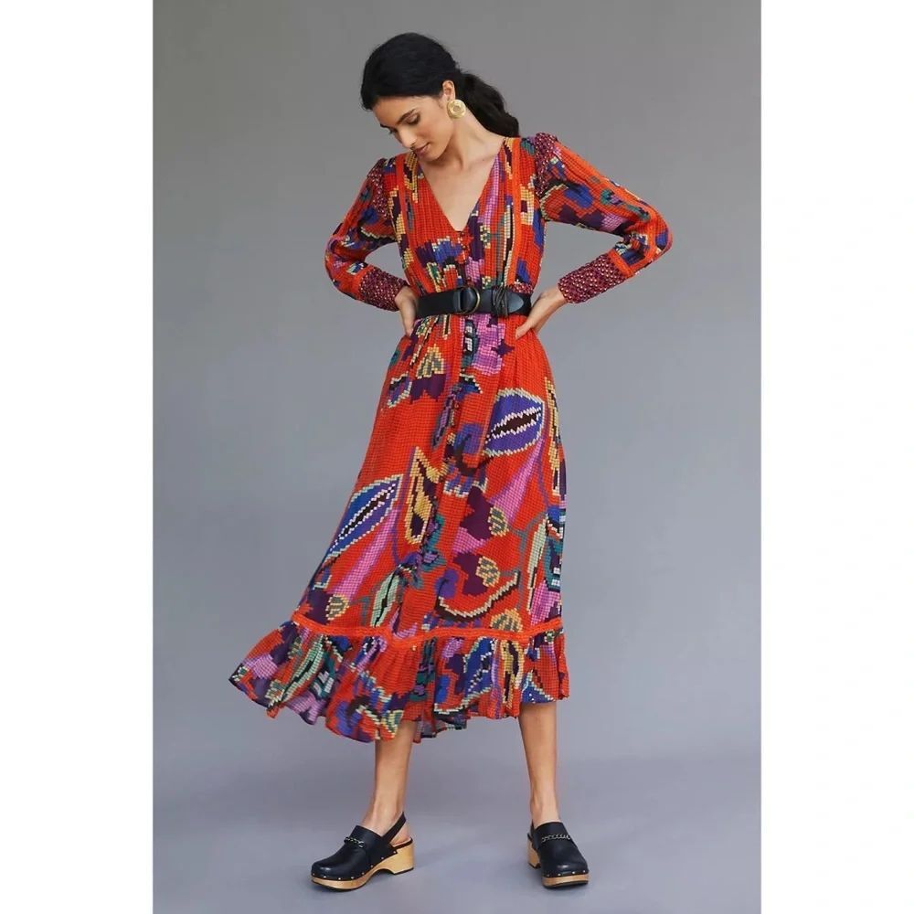 Anthropologie Tropical Maxi Dress